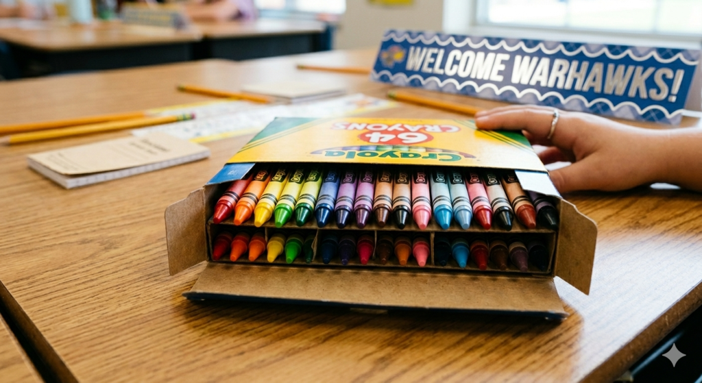 box of crayons