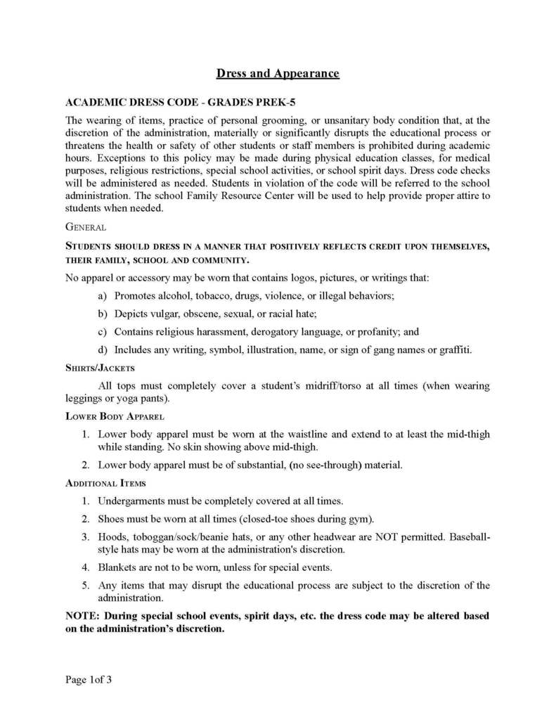 Dress Code Policy