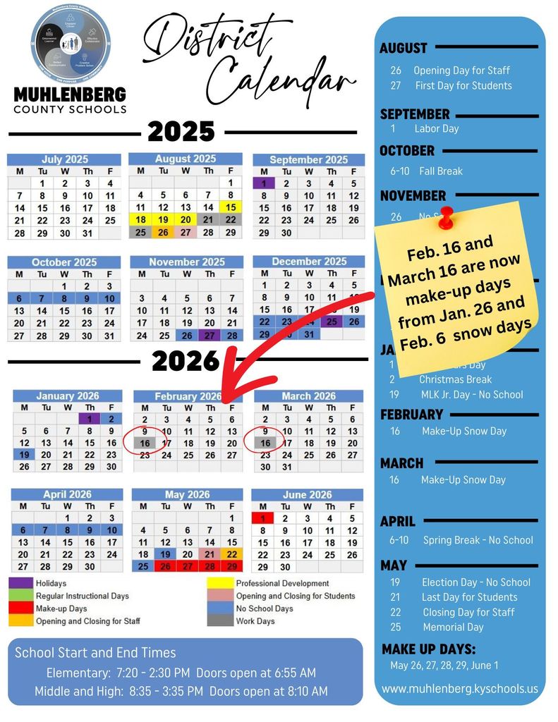 Make Up Day Calendar