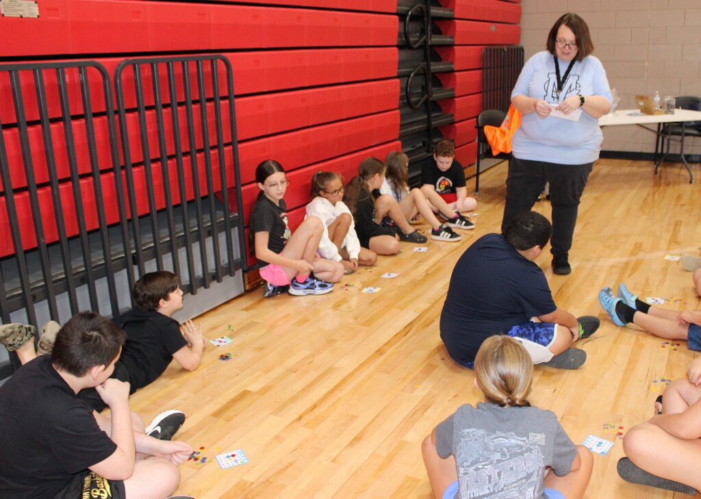 Students playing bingo