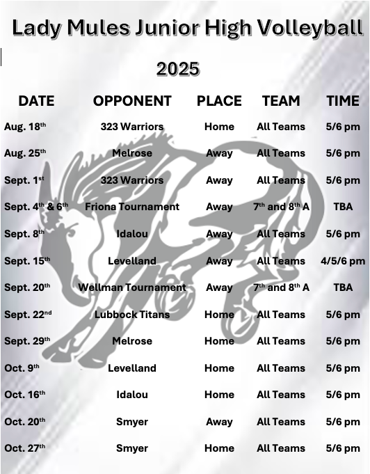 Volleyball Schedule