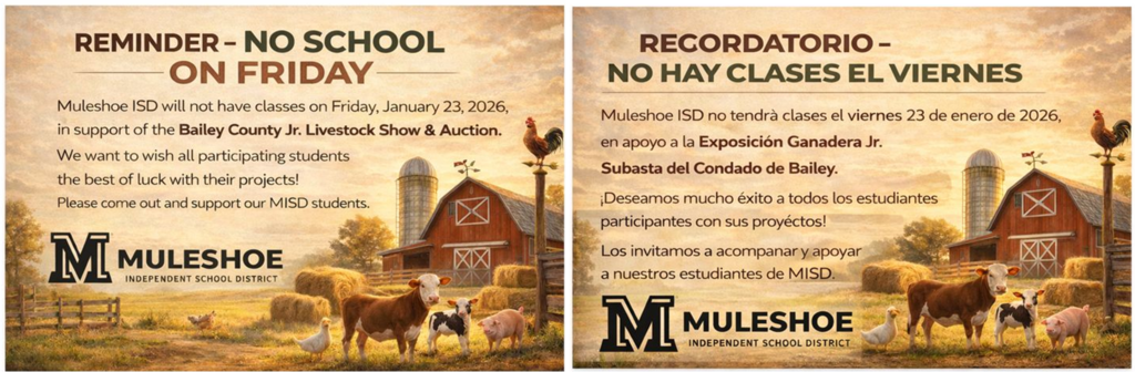 No School Friday - BCSS - 26.01.23