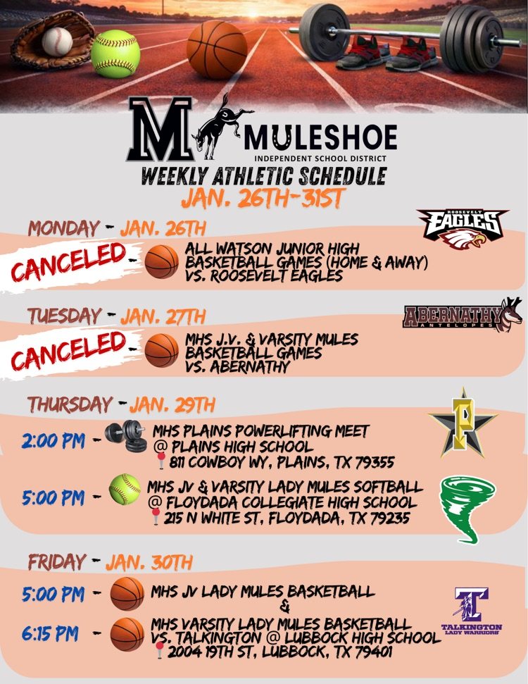 26.01.26-Athletic Schedule - English