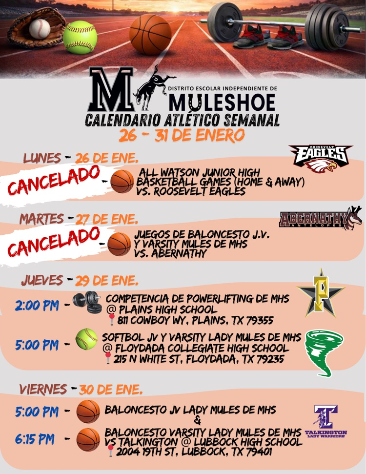 26.01.26-Athletic Schedule - Spanish