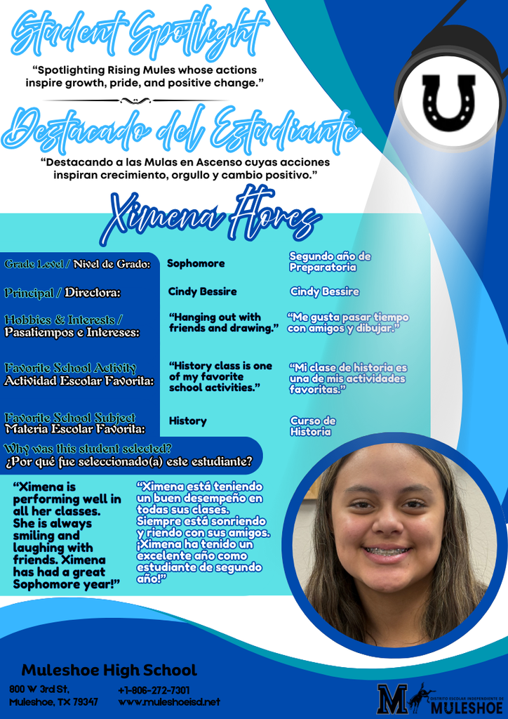 26.02.05 - MHS - Student  Spotlight - Ximena Flores - Sophomore