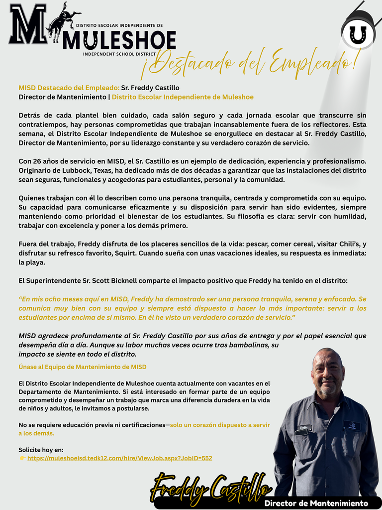 26.02.06 - Employee Spotlight - Freddy Castillo - Article - Spanish