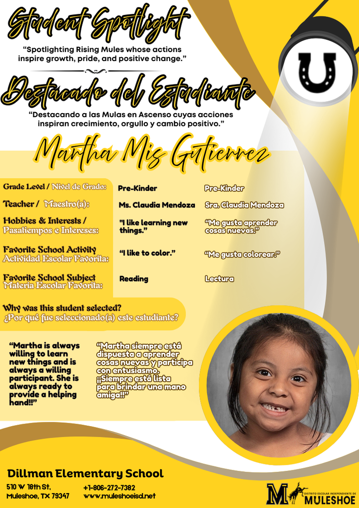 26.02.09 - Dillman Student Spotlight - Martha Mis Gutierrez - Pre-K
