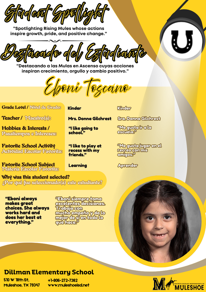 26.02.09 - Dillman Student Spotlight - Eboni Toscano - Kinder