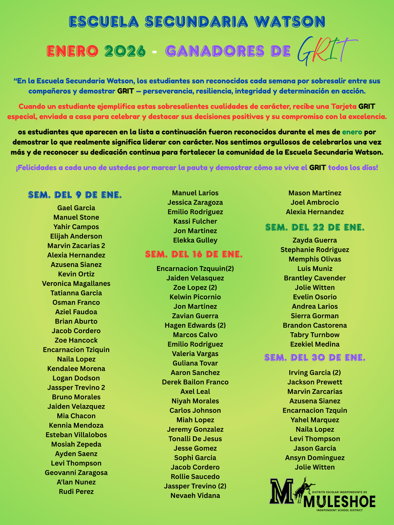 26.02.11 - WJHS - GRIT Winners - Spanish