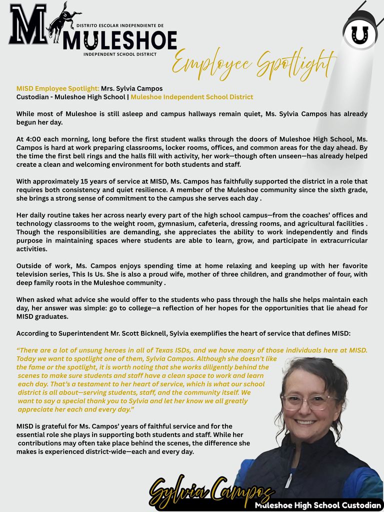 26.02.13 - MISD Employee Spotlight - Sylvia Campos - English Article