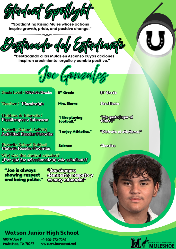 26.02.18 - Watson Spotlight - Joe Gonzalez - Eighth Grade