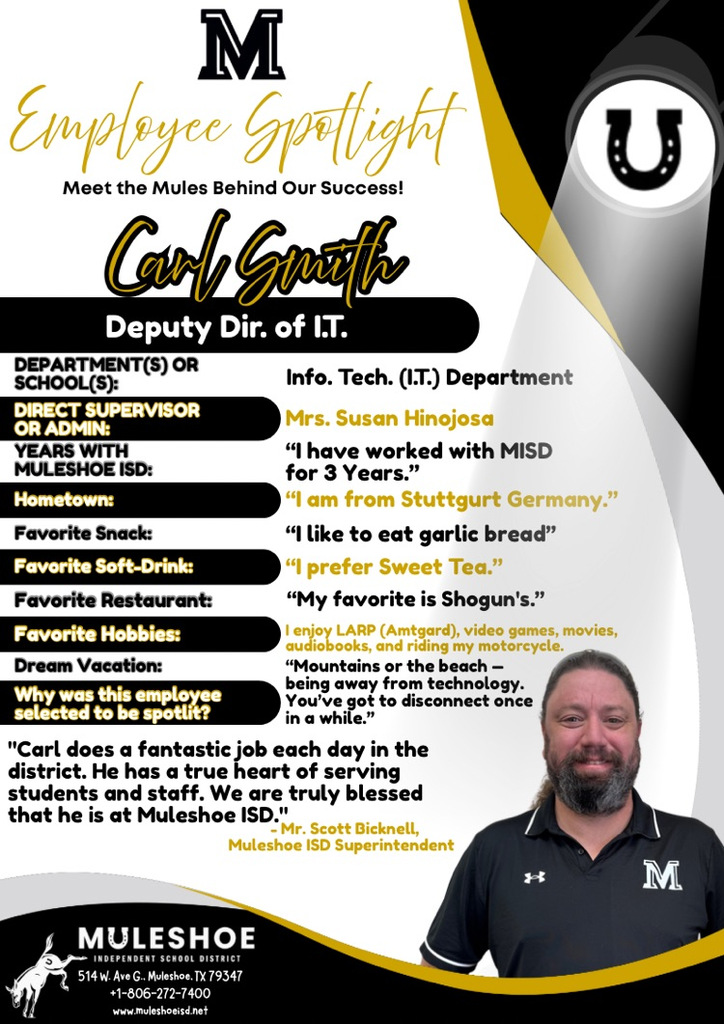 26.02.20 - MISD Employee Spotlight - Carl Smith - English
