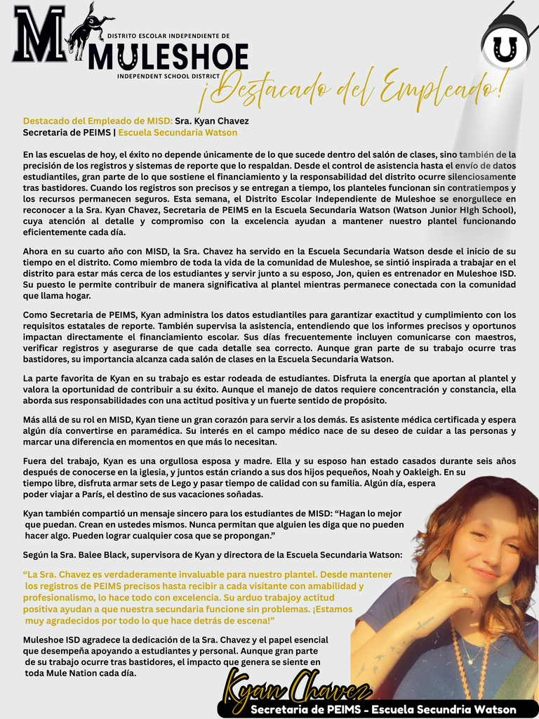 26.02.27 - MISD Employee Spotlight  - Kyan Chavez - Article - SPANISH