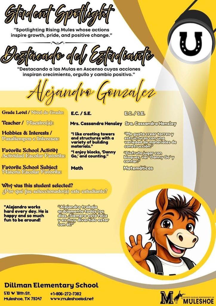26.03.02 - Dillman Student Spotlight - Alejandro Gonzalez - Pre-K