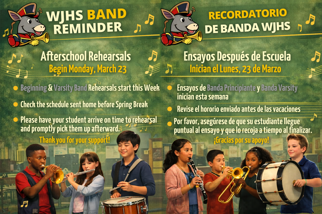 26.03.22 - WJHS Band Reminder