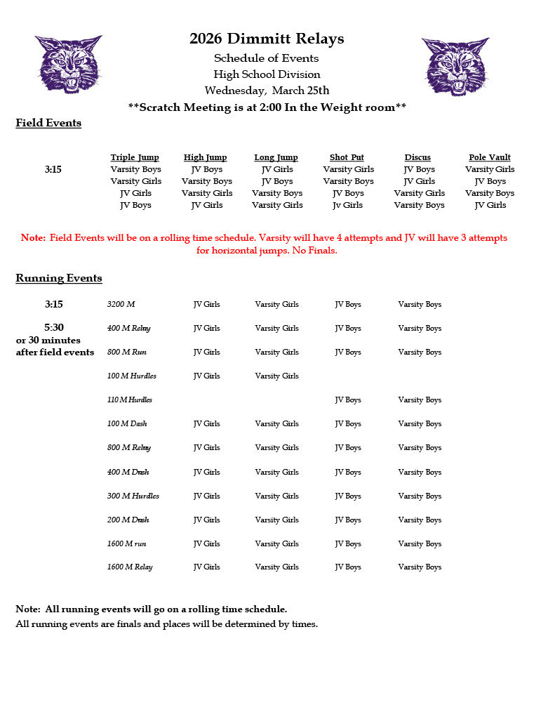 26.03.24 - MHS - Dimmitt Relay 2026 - Schedule