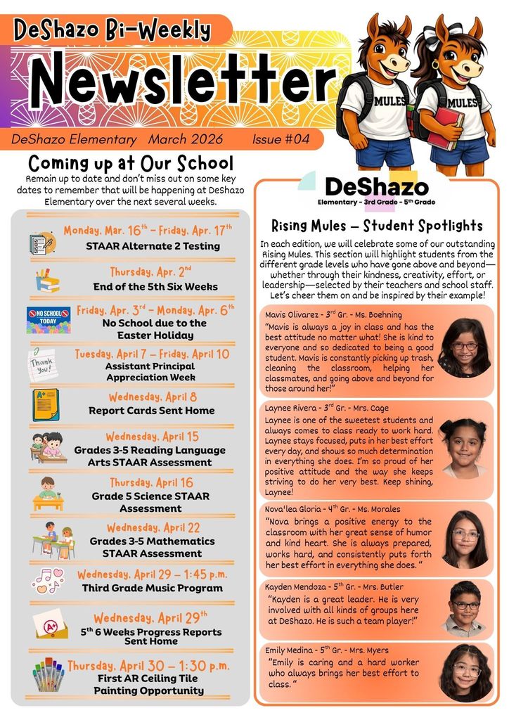 26.03.24 - DeShazo Bi-Weekly Newsletter - Mar. 2026 - Issue #04 - Bilingual - Page 1