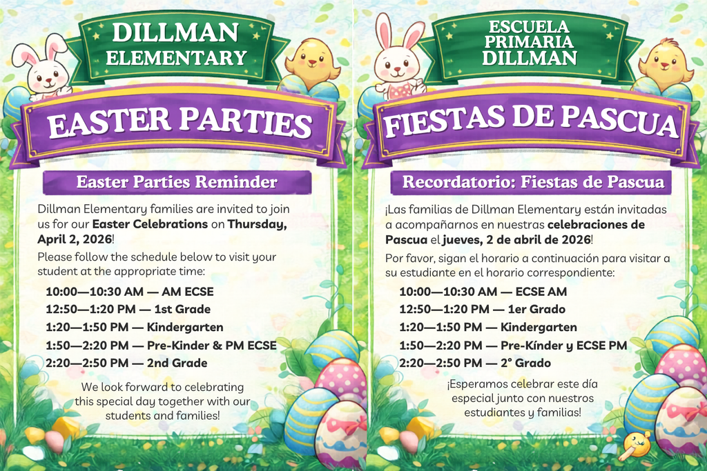 26.04.02 - Dillman - Easter Celebration Schedule