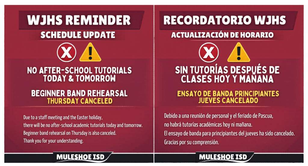 26.04-01 - WJHS - Schedule Update