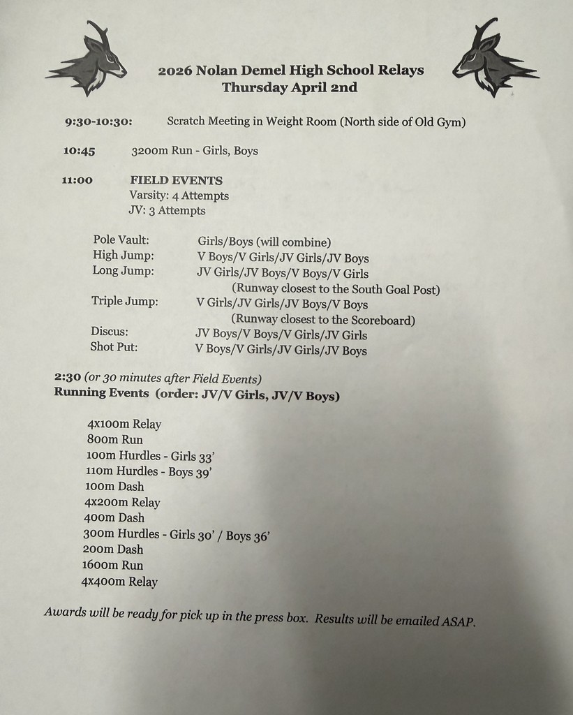 26.04.02 - MHS - Athletics - Whiteface Track Meet Schedule
