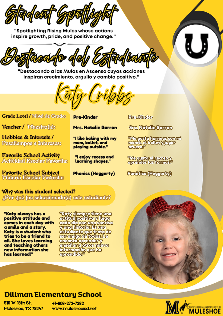 26.05.11 - Dillman - Student Spotlight - Katy Cribbs - Pre-K