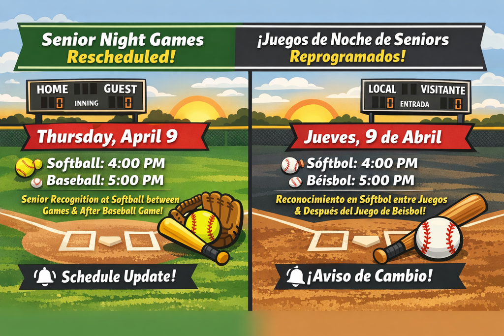 26.04.07 - MISD - Baseball & Softball Senior Night Rescheduled