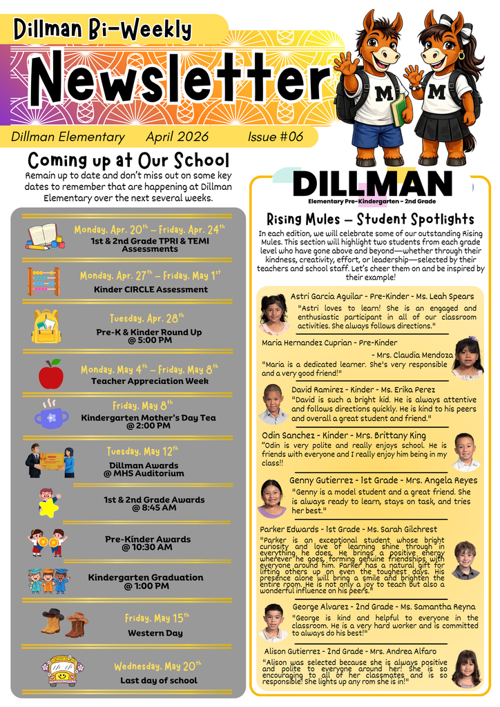 26.04.20 - Dillman Bi-Weekly Newsletter - Issue #06 - Bilingual - Pg 1 of 4
