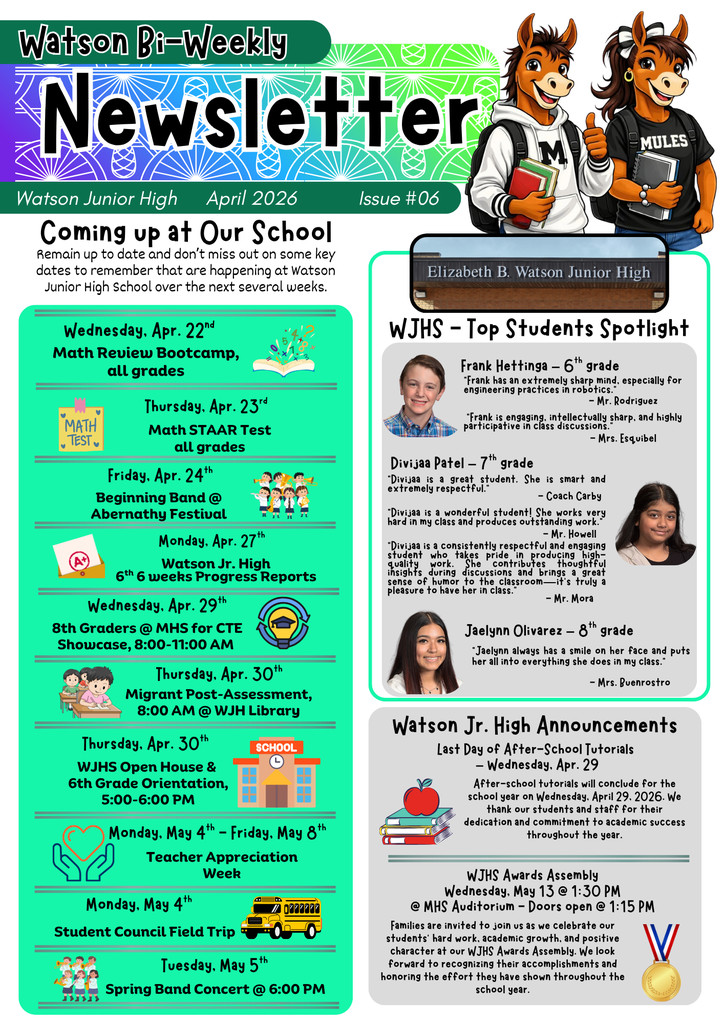26.04.22 - WJHS Bi-Weekly Newsletter -  Issue #06 - Bilingual - Apr. 2026 - Page 1 of 4