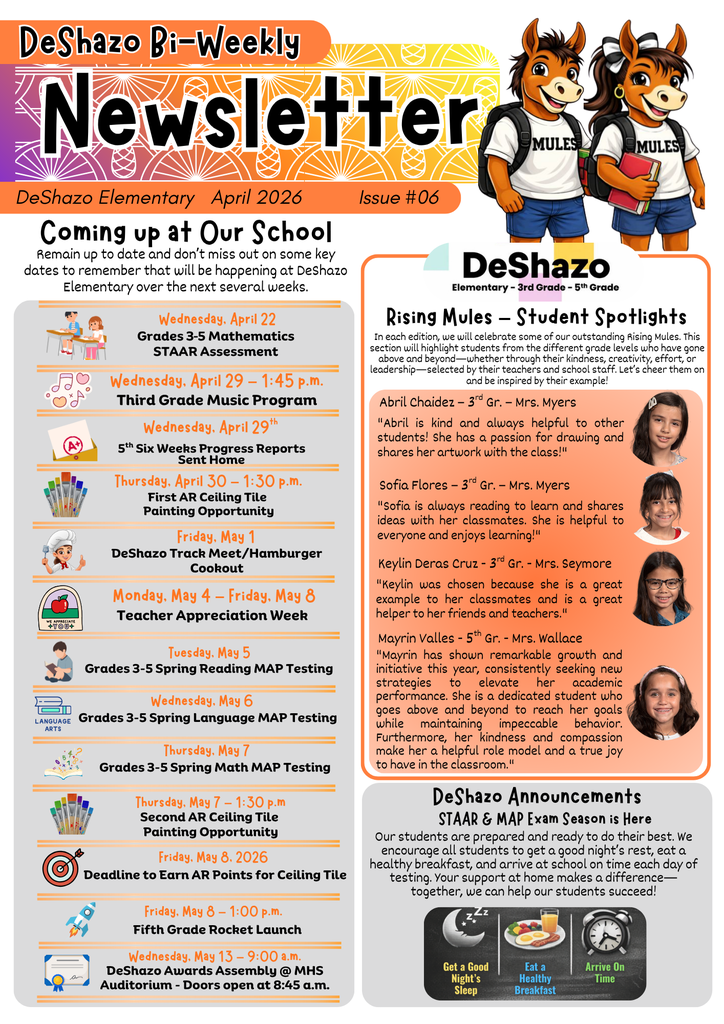 26.04.21 - DeShazo Bi-Weekly Newsletter - Apr. 2026 - Issue #06 - Bilingual - Page 1 of 4