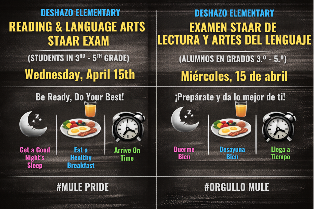 26.04.15 - DeShazo - STAAR Exam - Reading & Language Arts