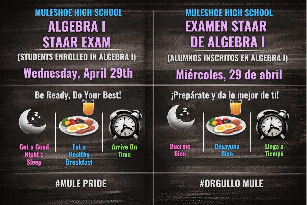 26.04.29 - MHS - STAAR Exam - Algebra I