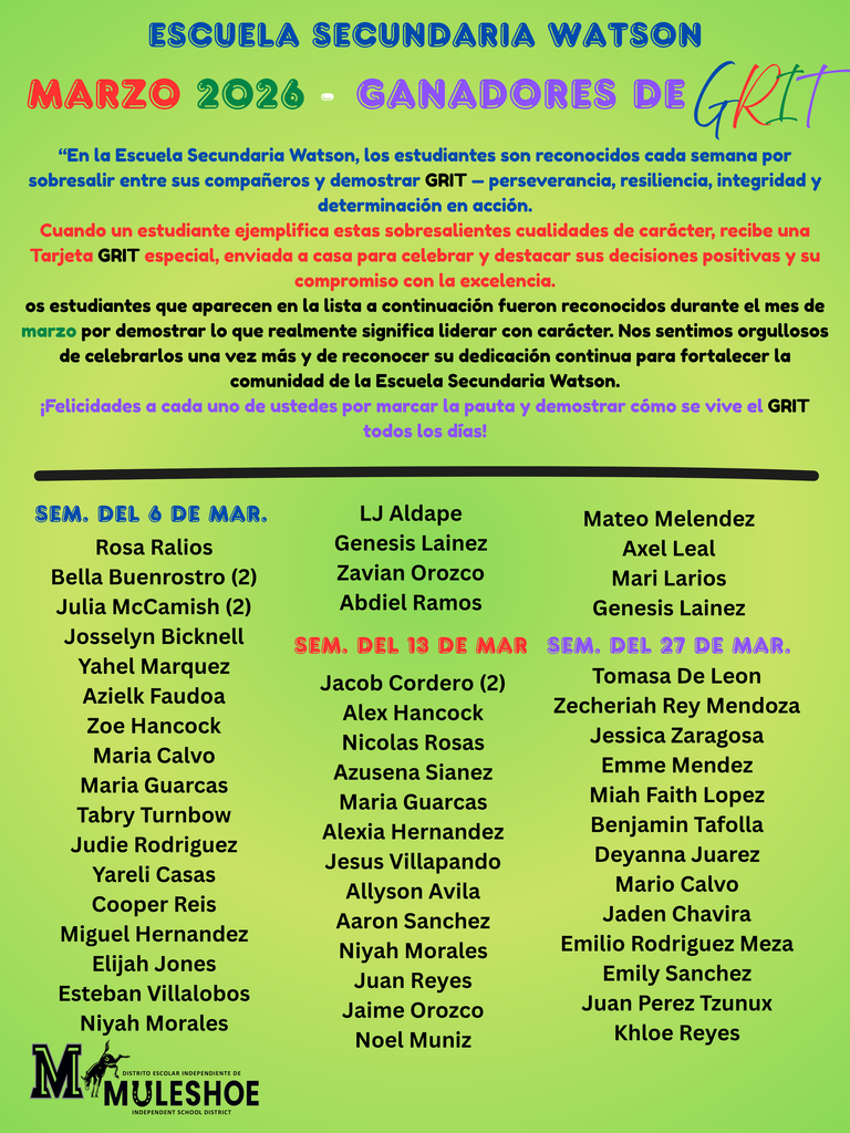 26.04.15 - WJHS - GRIT Winners - Spanish