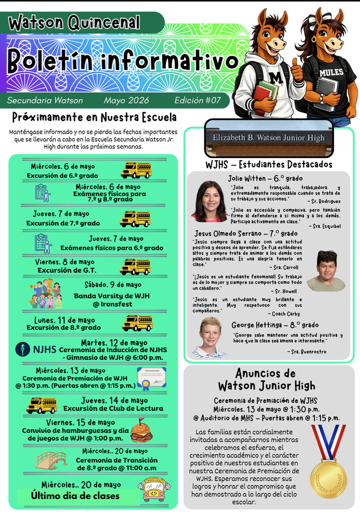 26.05.06 - WJHS Bi-Weekly Newsletter -  Issue #07 - Bilingual Page  2 of 4