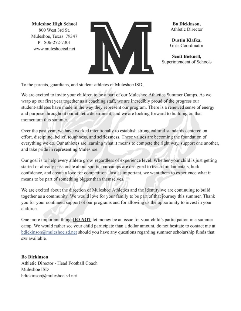 Letter in English