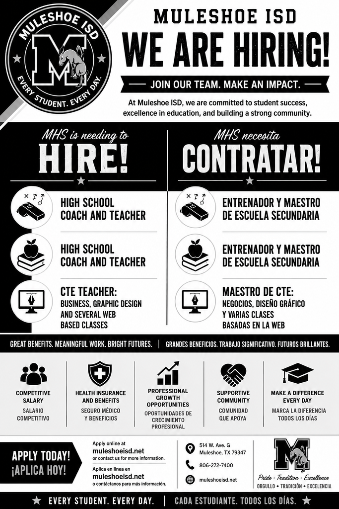26.06.09 - We are hiring at MHS