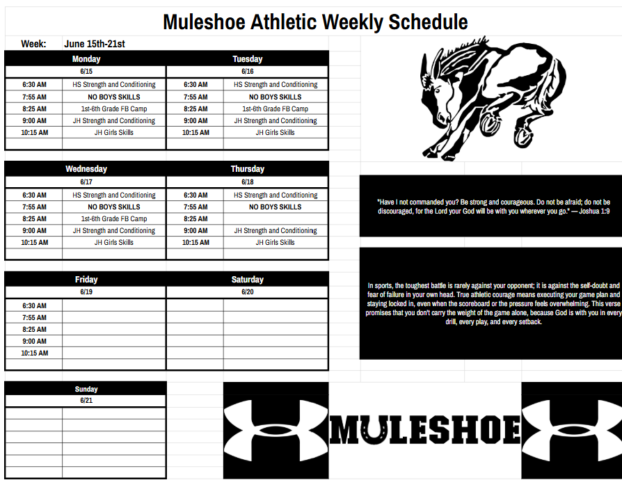 26.06.15 - MISD - MHS - Weekly Athletic Schedule - UPDATED