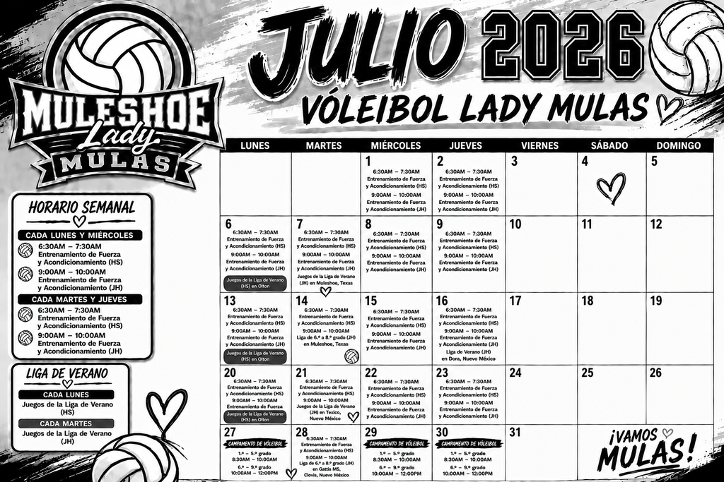 26.07.12 - July Volleyball Calendar - EDITED - SPANISH