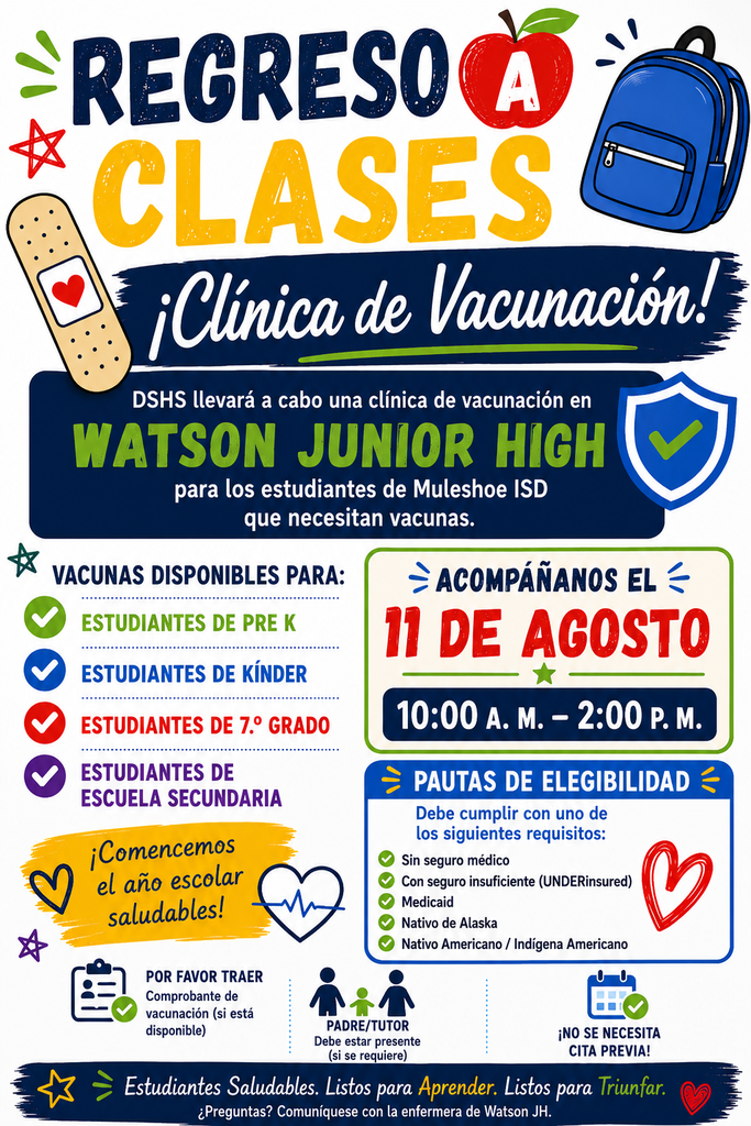 26.07.23 - Back to School Clinic (Spanish Graphic)