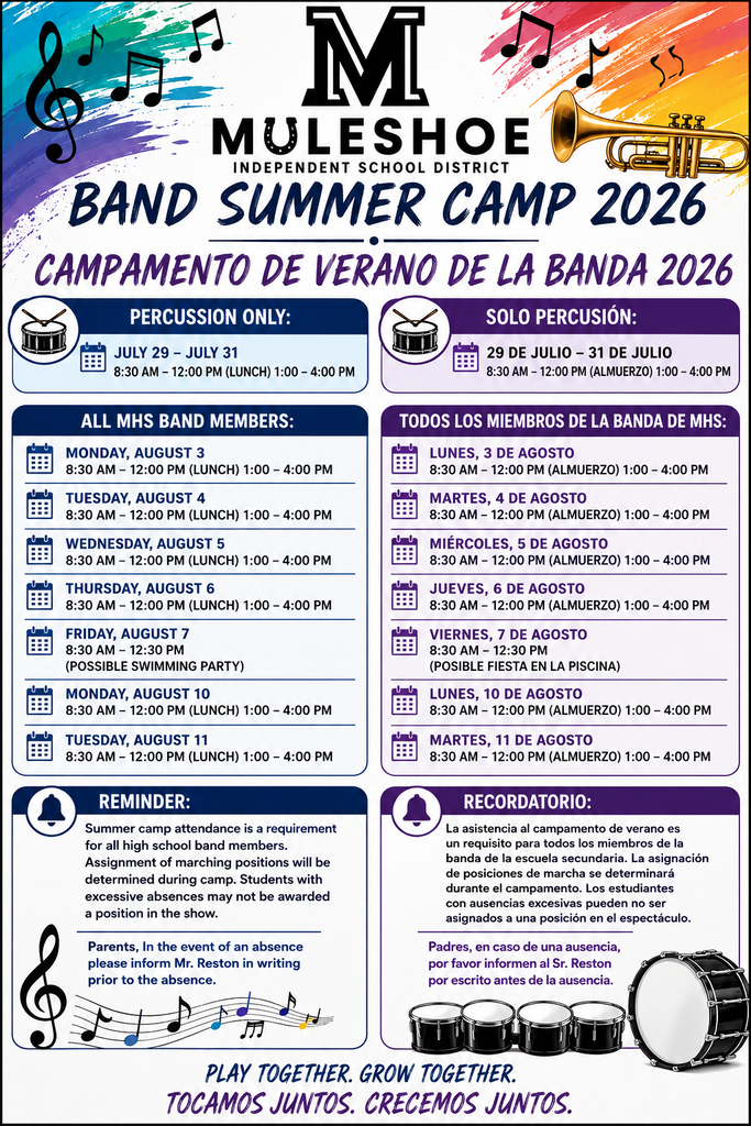 26.07.28 - MISD Band 2026 - Required Summer Practices