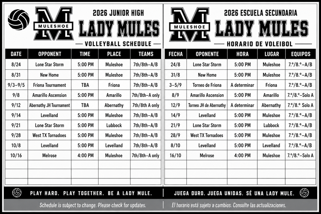 26.08.03 - JH Volleyball Schedule