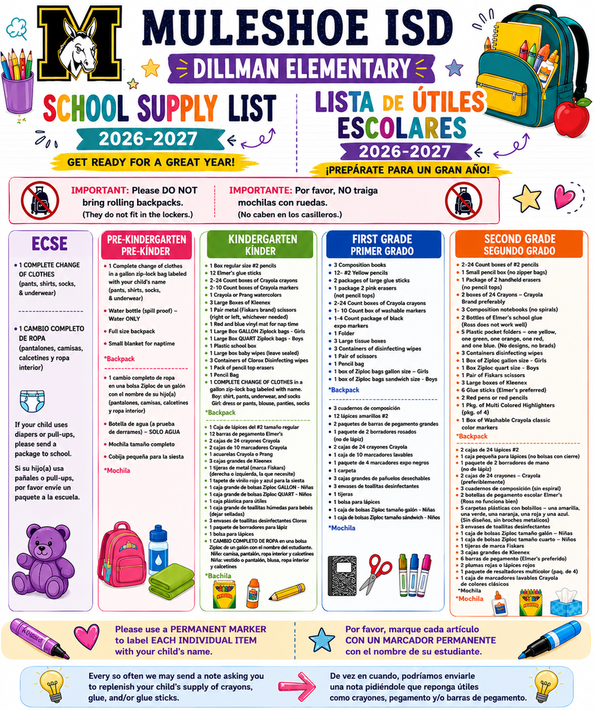 26.08.07 - Dillman School Supplys List