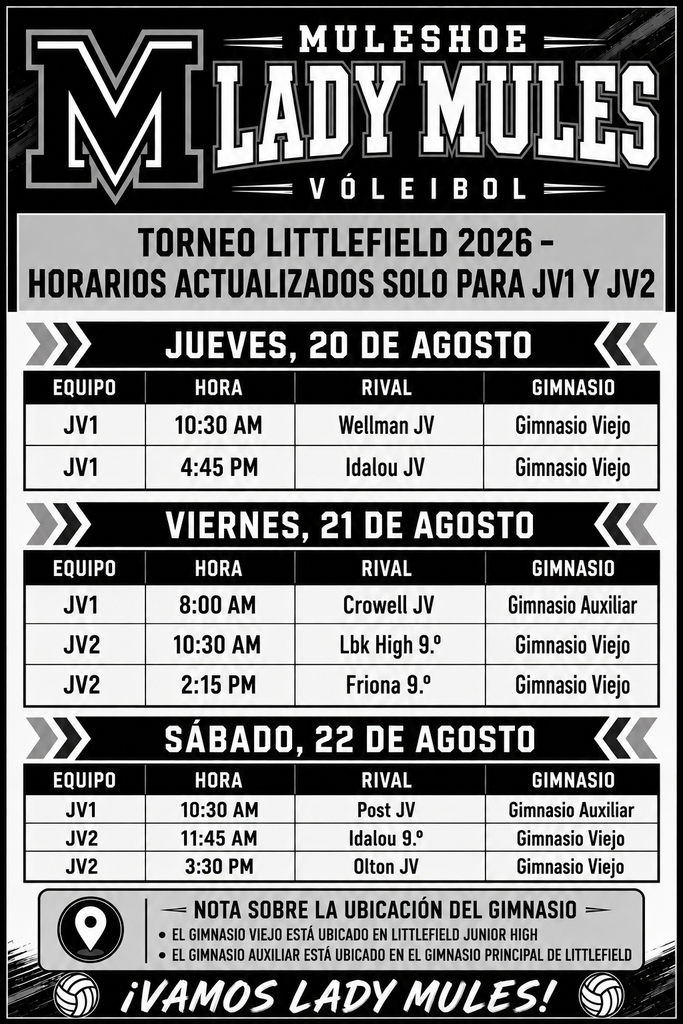 26.08.20 - Volleyball Tournament Schedule (Spanish)