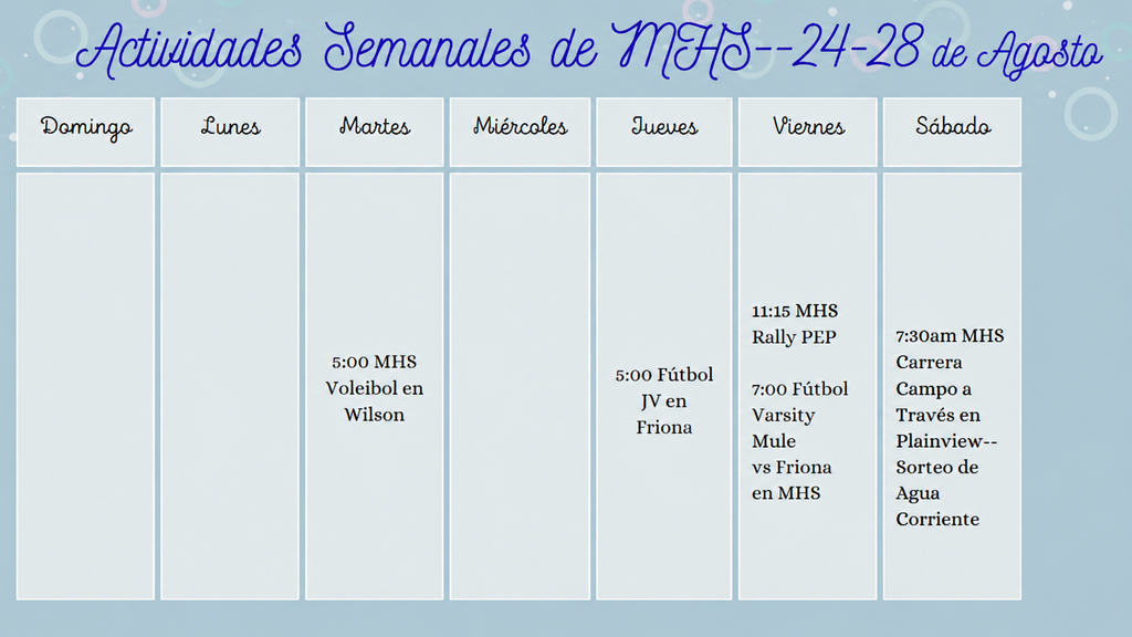 26.08.24 - MHS Weekly Activities 24-28 ( Spanish)
