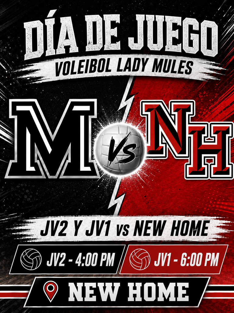 26.09.01 - Game day graphic Lady Mules VS New Home (Spanish)