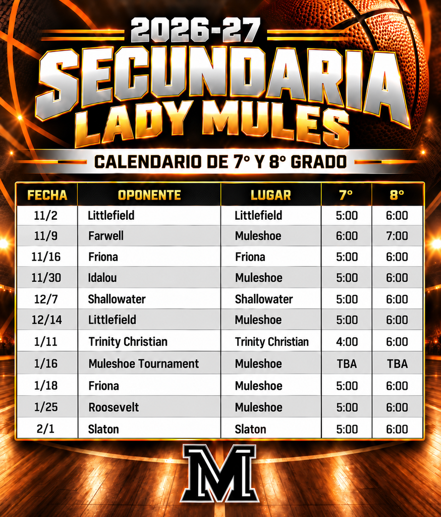 26.09.30 - WJH Basketball Schedule (Spanish)