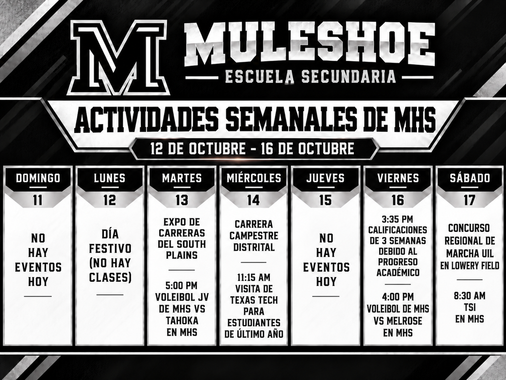 26.10.13 - MHS Weekly Activities 10.13 (Spanish)