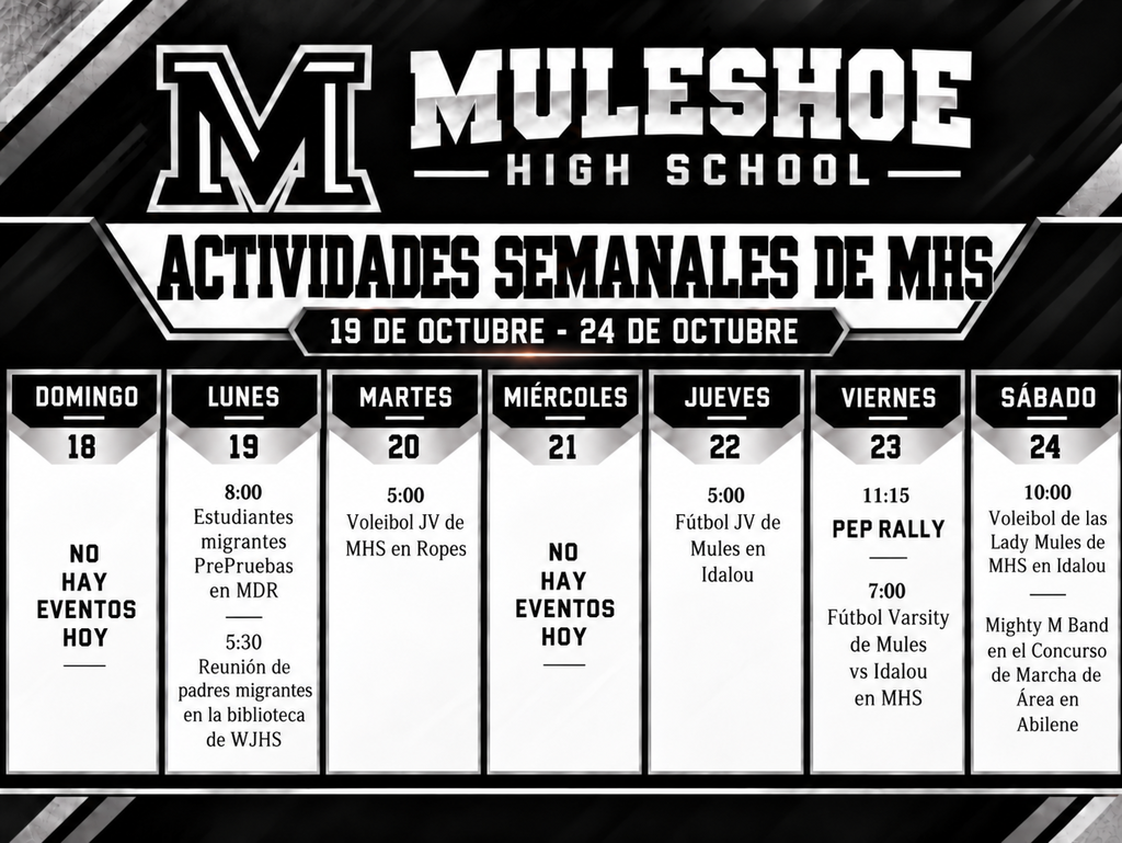 26.10.19 - MHS Weekly Activities Oct. 19-24 (Spanish)