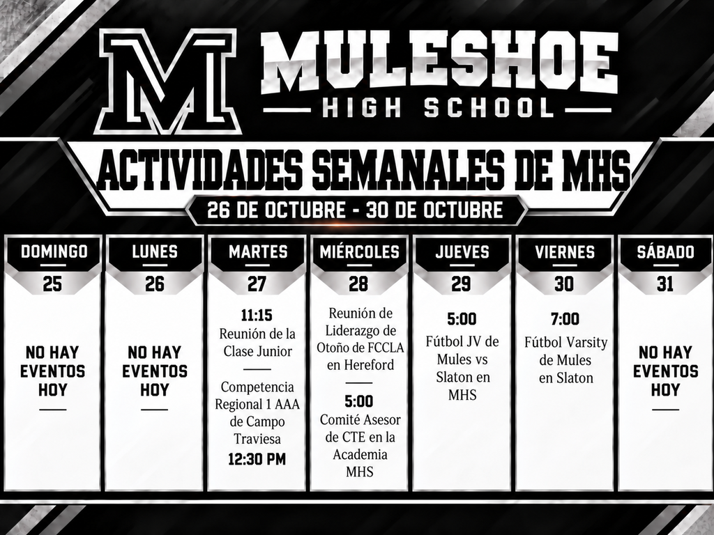26.10.27 - MHS Weekly Activities (Spanish)