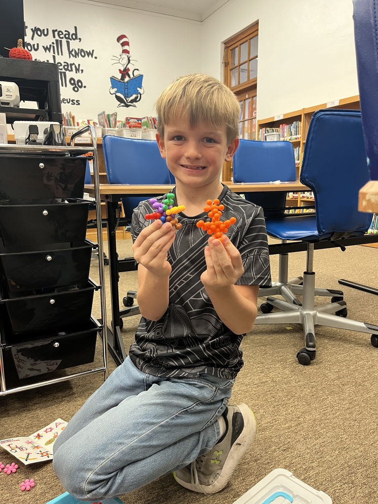 Children building with "flower" blocks