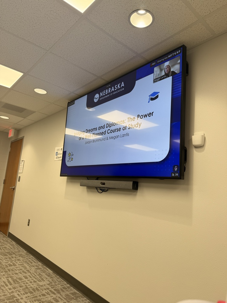 Video screen of what is being taught  